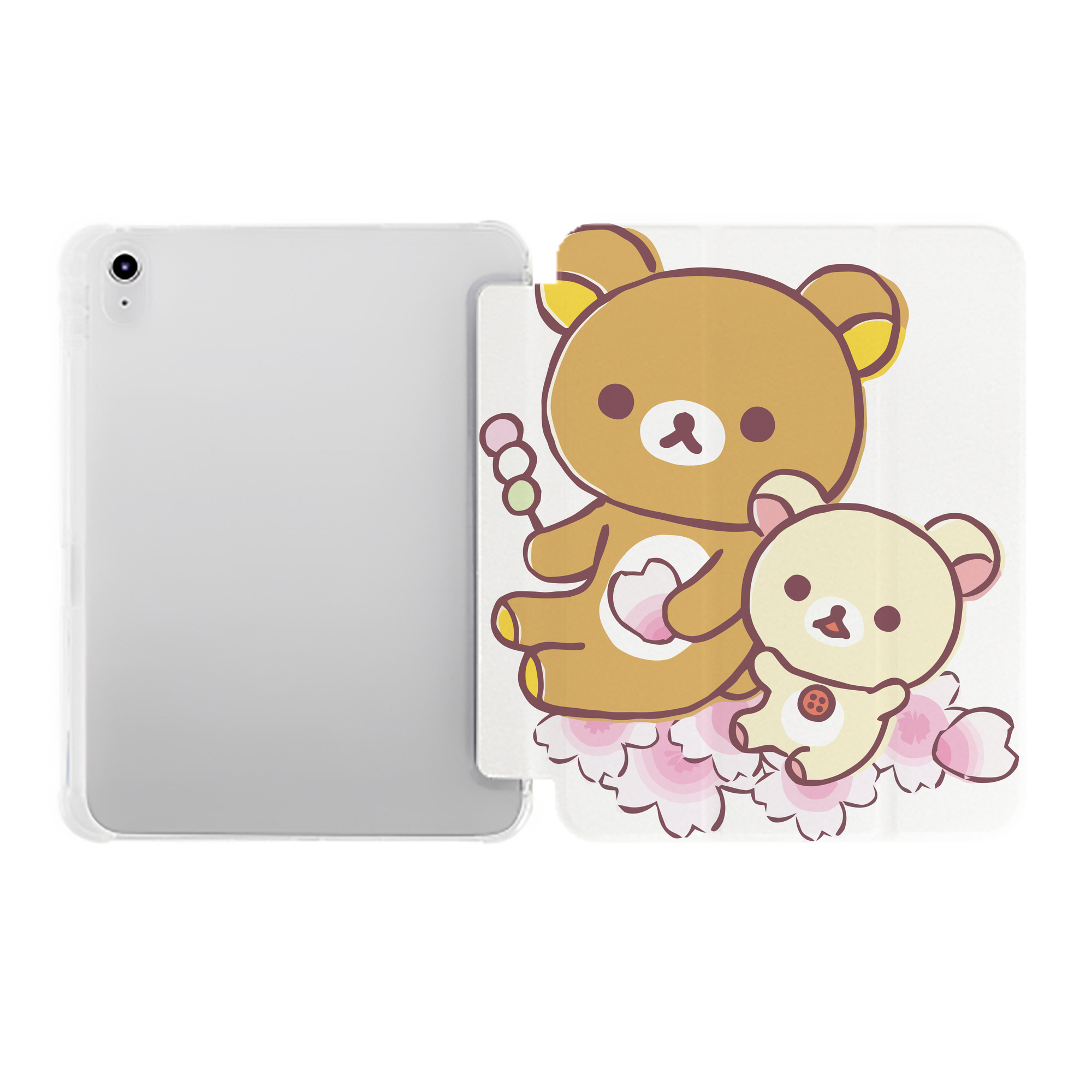 （画像用） リラックマ リラックマ キイロイトリ Rilakkuma Korilakkuma Kiiroitori IPad ケース ペン収納付き 三つ折りスタンド PUレザー×シリコン 対応機種9.5/10.5/10.9インチ